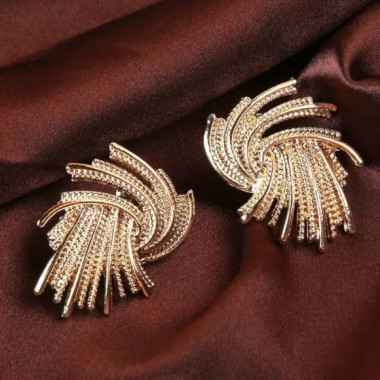 Metal Braided Stud Earrings